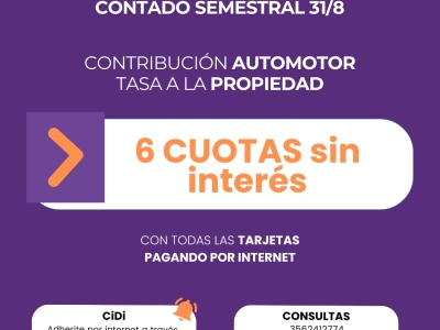Están disponibles los cedulones semestrales para el pago de tasas